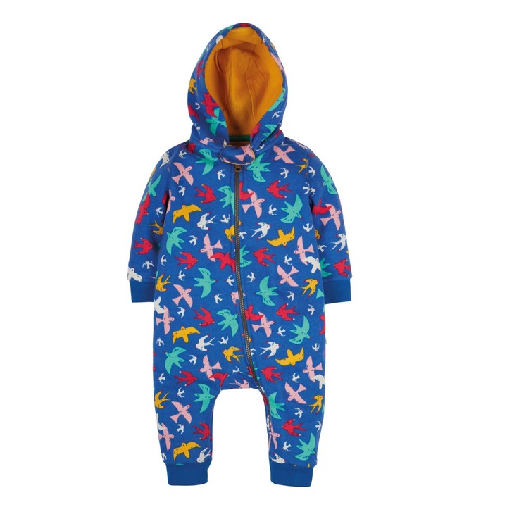 Combinezon „aripi colorate”, bumbac organic, multicolor, copii