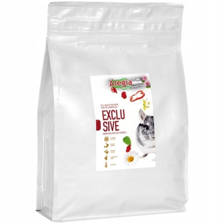Hrana uscata ALEGIA Exclusive Szynszyl, fara gluten, fara zahar, legume, 1,6kg