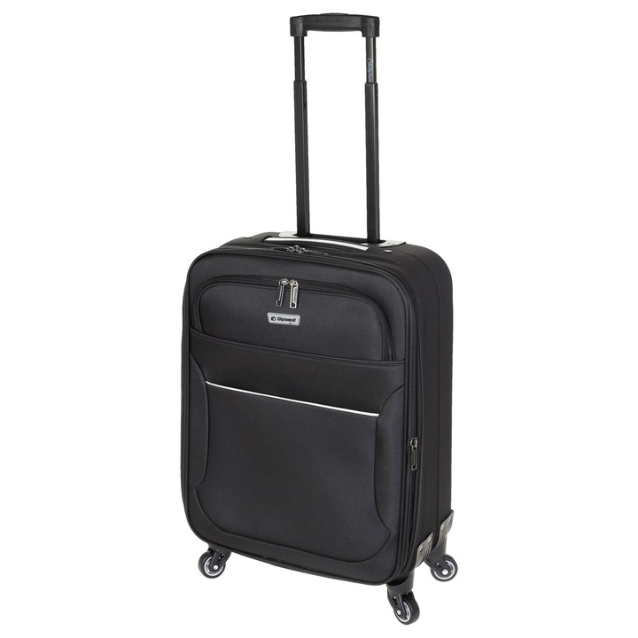 Troler extensibil de cabina Diplomat ZC 3004, poliester, 4 roti, 56 cm, negru