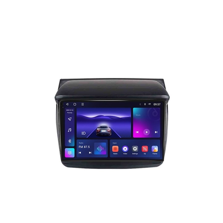 Navigatie dedicata cu ecran QLED 2K NaviMag 8-core 2GHz 4+64GB Android Bluetooth Radio GPS Wireless Carplay Slot SIM 4G Mitsubishi L200/Pajero 2006-2013
