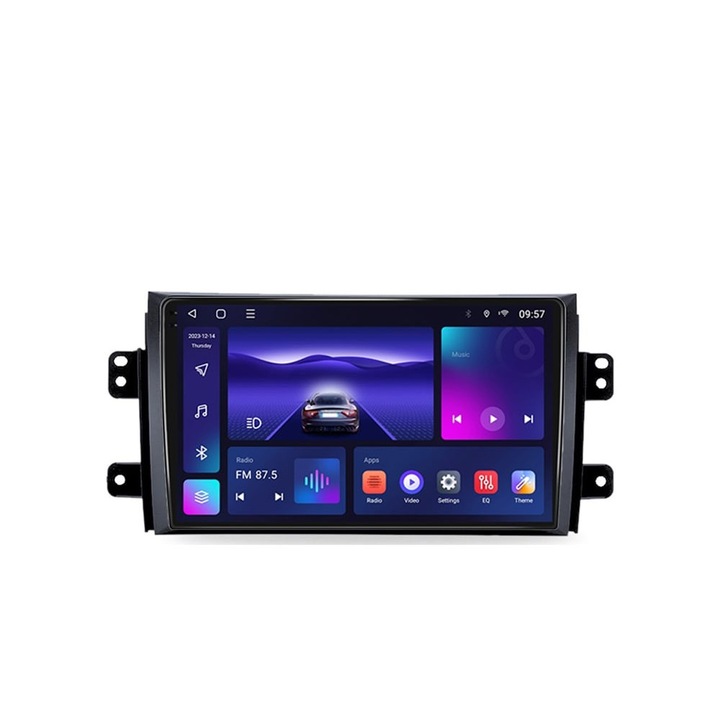 Dedikált navigáció QLED 2K képernyővel NaviMag 8 magos 2GHz 4+64GB Android Bluetooth Rádió GPS Vezeték nélküli Carplay SIM Slot 4G Suzuki SX4 (2006-2014)