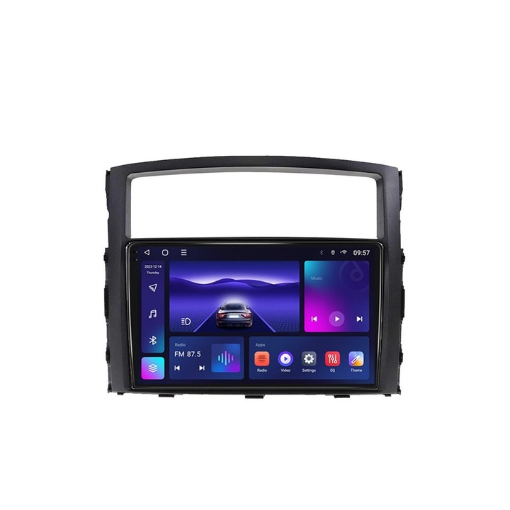 Navigatie dedicata cu ecran QLED 2K NaviMag 8-core 2GHz 4+64GB Android Bluetooth Radio GPS Wireless Carplay Slot SIM 4G Mitsubishi Pajero 2006-2018