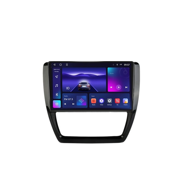 Navigatie dedicata cu ecran QLED 2K NaviMag 8-core 2GHz 4+64GB Android Bluetooth Radio GPS Wireless Carplay Slot SIM 4G VW JETTA 2011-2018