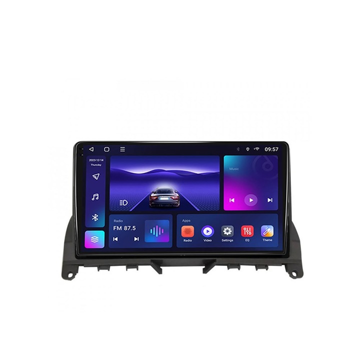 Navigatie dedicata cu ecran QLED 2K NaviMag 8-core 2GHz 4+64GB Android Bluetooth Radio GPS Wireless Carplay Slot SIM 4G Mercedes C-Class W204 2007-2011