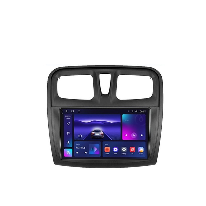 Navigatie dedicata cu ecran QLED 2K NaviMag 8-core 2GHz 4+64GB Android Bluetooth Radio GPS Wireless Carplay Slot SIM 4G Dacia Logan / Sandero Stepway 2 2012-2016