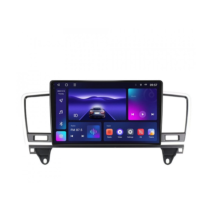 Navigatie dedicata cu ecran QLED 2K NaviMag 8-core 2GHz 4+64GB Android Bluetooth Radio GPS Wireless Carplay Slot SIM 4G Mercedes M-Class ML W166 2011-2015