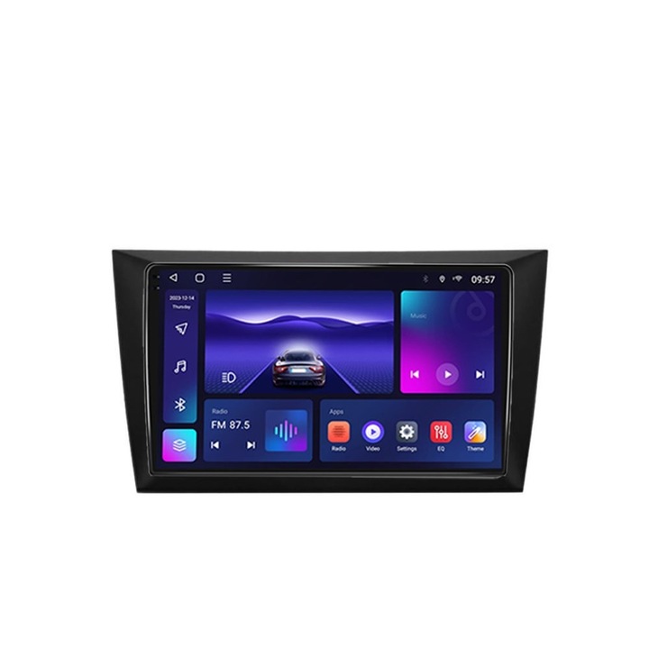 Специализирана навигация с QLED 2K екран NaviMag 8-ядрен 2GHz 4+64GB Android Bluetooth радио GPS Безжичен Carplay SIM слот 4G VW Golf 6 2009-2013