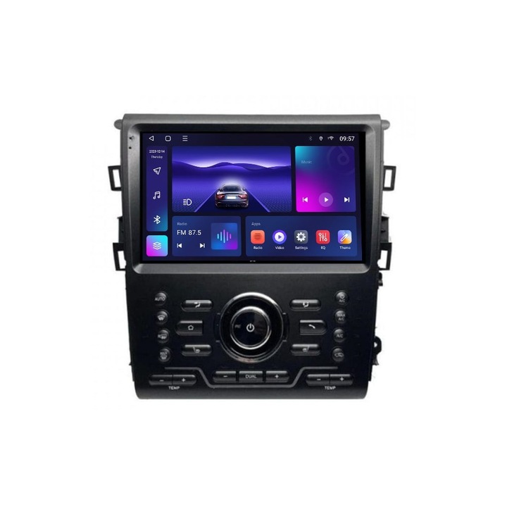 Navigatie dedicata cu ecran QLED 2K NaviMag 8-core 2GHz 4+64GB Android Bluetooth Radio GPS Wireless Carplay Slot SIM 4G Ford Mondeo V dupa 2014 cu navigatie originala