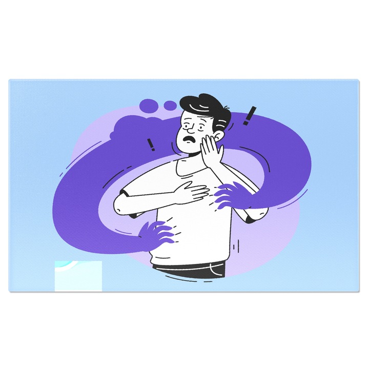 Картина на платно Илюстрация на безпокойство и депресия около момчето, което го прави изплашено и безпомощно 120x80CM