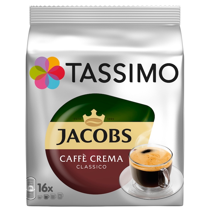 Капсули Jacobs Tassimo Caffe Crema Classico, 16 капсули, 112 гр