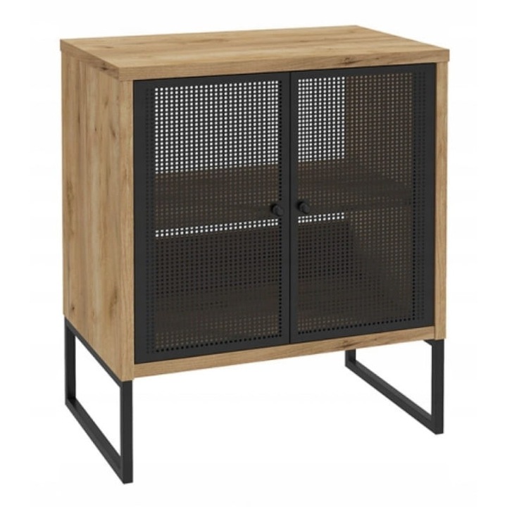 Dulap baie DomoDomo Fiora, 80x70x43cm, laminat, picioare, negru