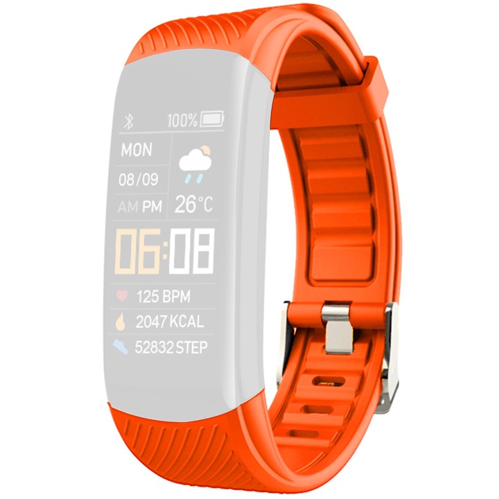 Curea Smartwatch Giewont pentru GW200-9, Silicon, Portocaliu