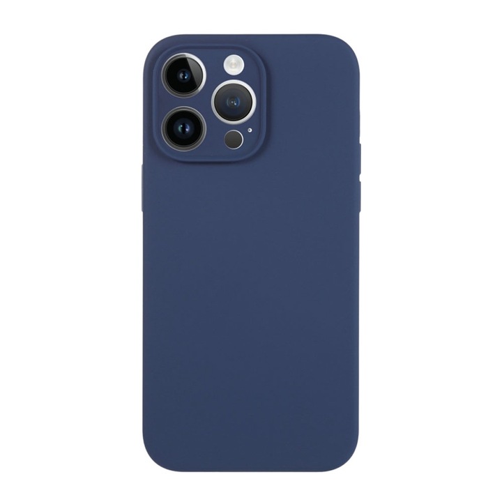 Husa din silicon pentru Motorola Edge 50 Pro, Chrome Shield, Interior de catifea, Margini ridicate, Antisoc, Regular Fit, Albastru inchis