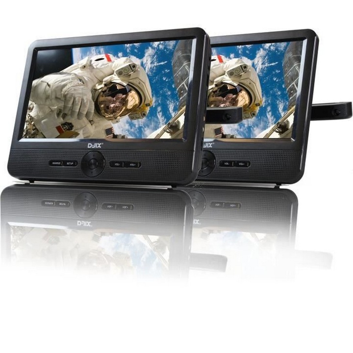DVD плейър D-JIX PVS 906-50SM, 9", 800x480px, USB, черен, комплект от 2 бр.