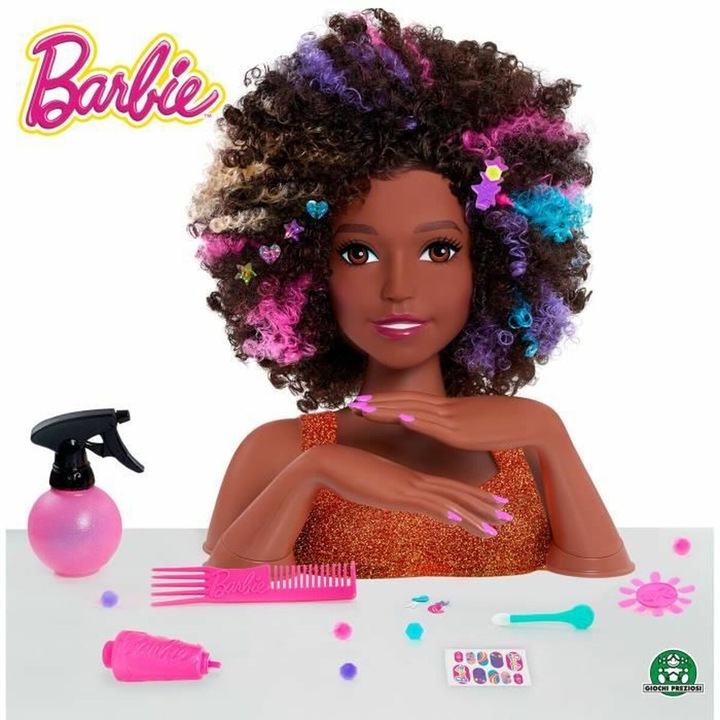 Papusa pentru Coafat si accesorii Barbie, Styling Head, plastic, +4 ani, roz