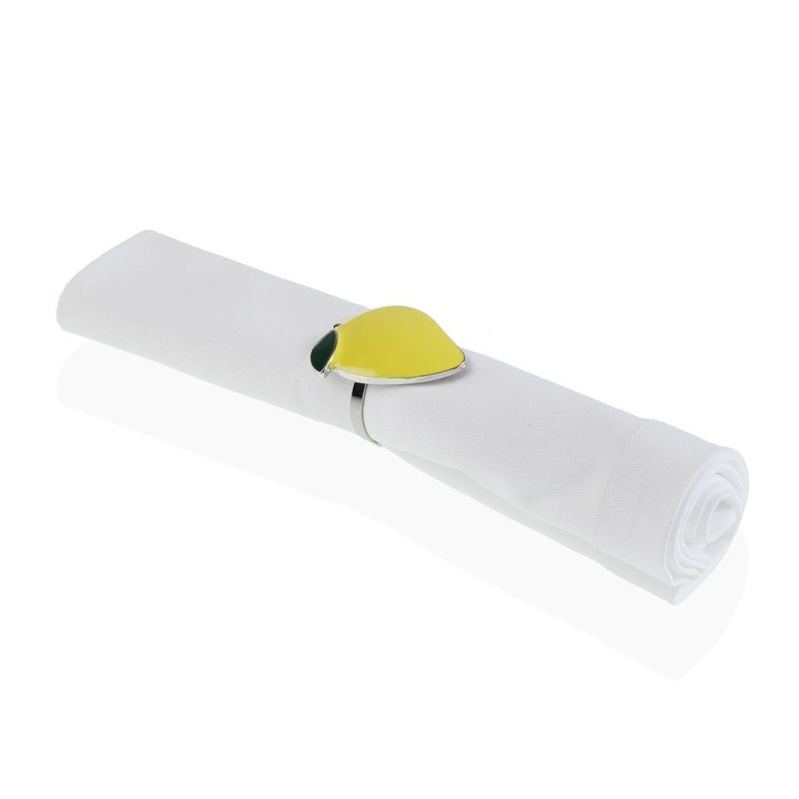 Поставка за салфетки Versa, сребрист метал, 5,5x4,5x4,3 см, лимонов дизайн