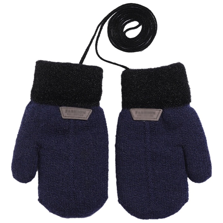 QttvbTna kesztyu, kasmir, Sötétkék, 14 CM