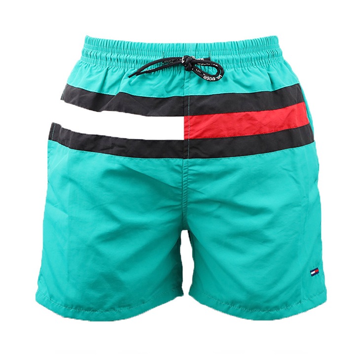 Férfi sport rövidnadrág, strand rövidnadrág, zsebes, hálós béléssel, többszínű, XL