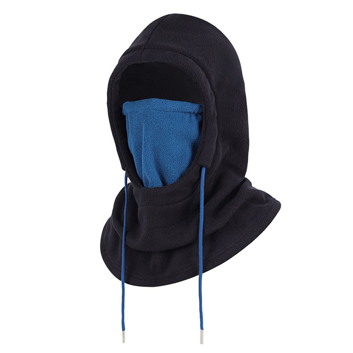 Cagula ski, rezistenta la vant, protectie termica, poliester, negru