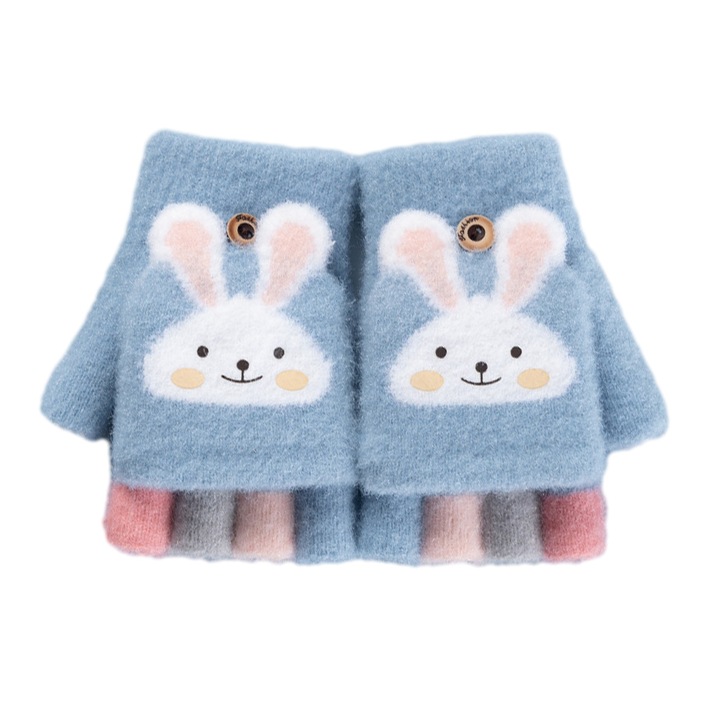 Ujjatlan kesztyű gyerekeknek, QttvbTna, gyapjú, többszínű, 6-11 éves korig