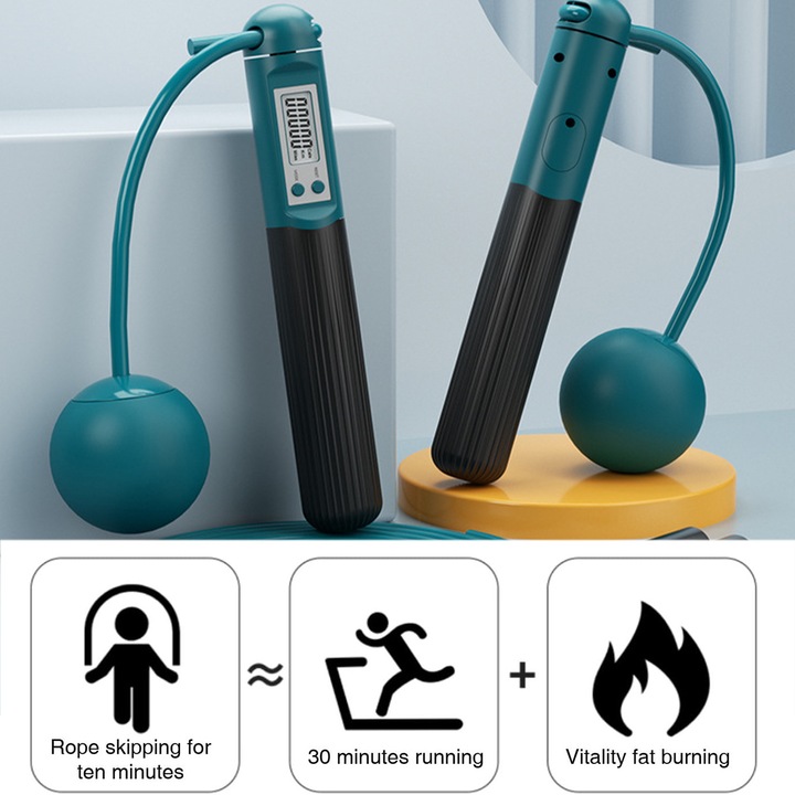 QttvbTna въже за скачане, електронно броене, 3 м, зелено