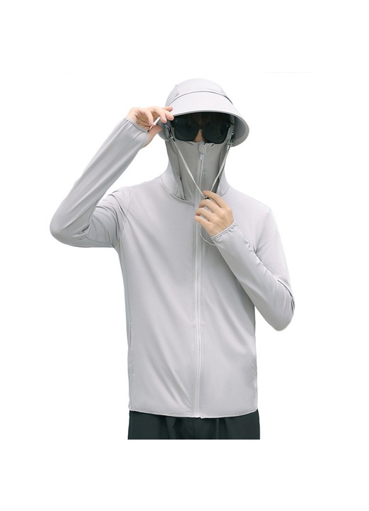 QttvbTna слънцезащитно яке, UPF 50+, полиестер, сиво, 3XL