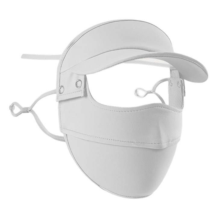 Napvédő maszk QttvbTna, UPF 50+, állítható, szürke, 22x12cm