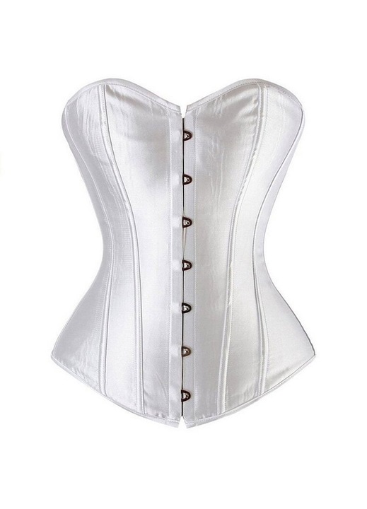 Корсет QttvbTna, сатенена дантела, бял, Бял