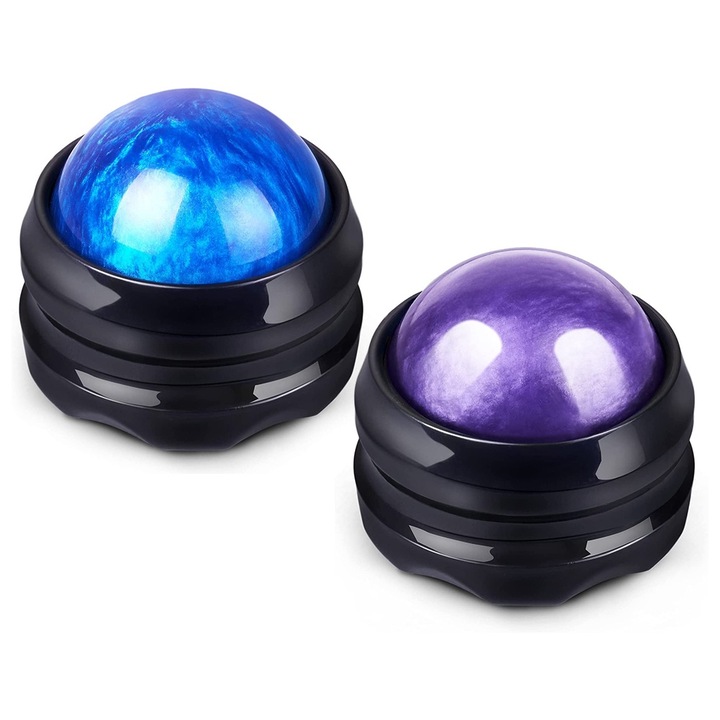 2 db QttvbTna masszázsgolyó készlet, manuális, az egész testre, gyanta, többszínű, 6,5x6 cm