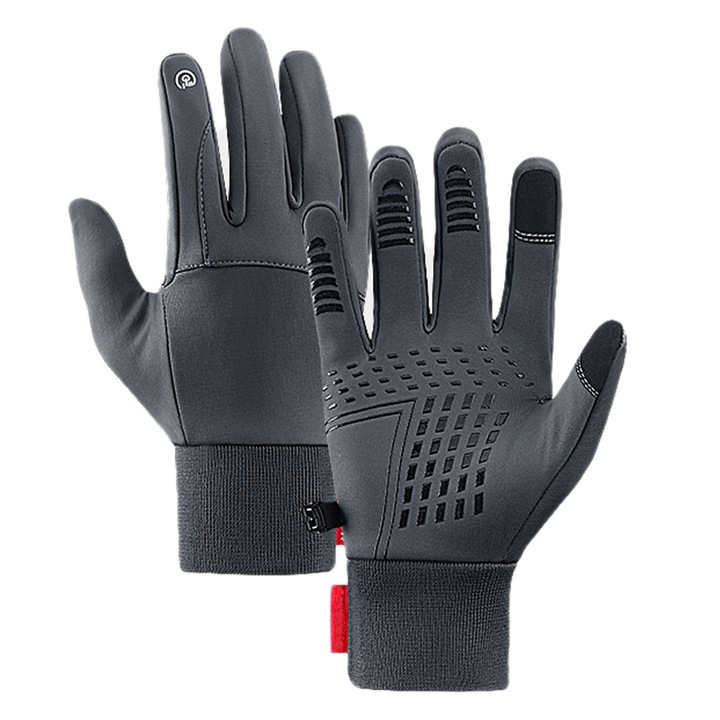 Sport hőkesztyűk, QttvbTna, Unisex, érintőképernyő, poliészter, csúszásmentes, szürke, XL