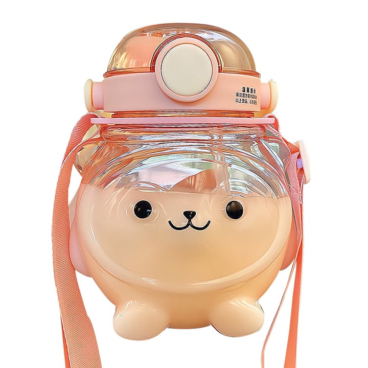 Vizes palack, QttvbTna, Polipropilén, 1000 ml, Többszínű