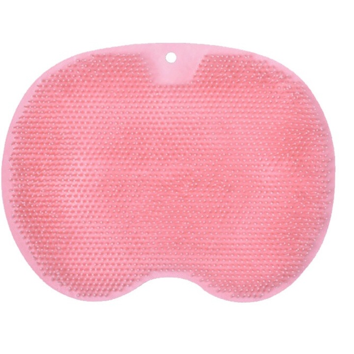 Масажна четка за гръб и крака QttvbTna, силиконова, с вендузи, неплъзгаща се, розова