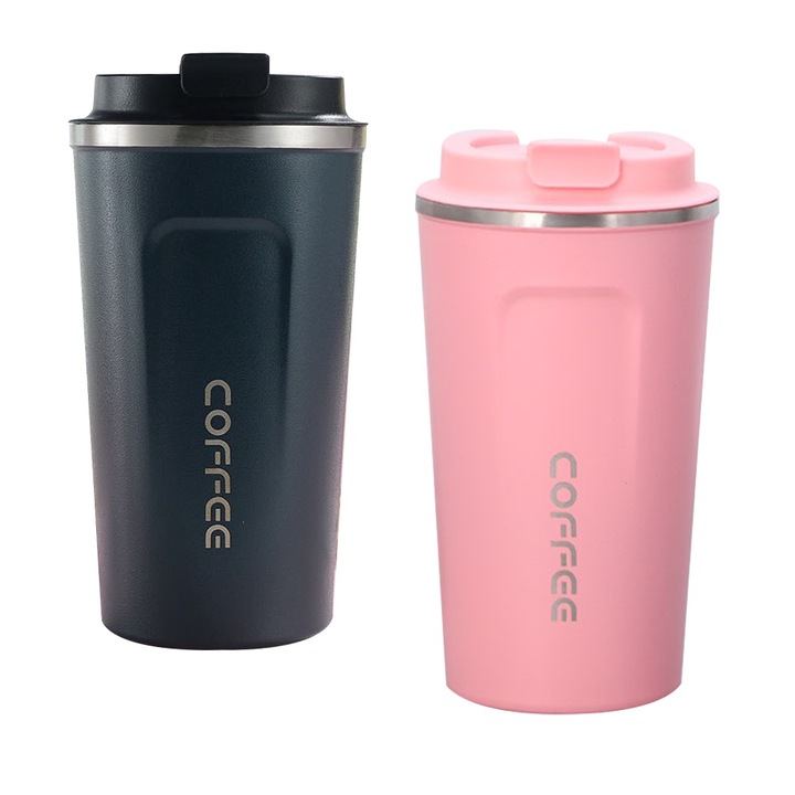 2 db QttvbTna termosz készlet, szivárgásgátló fedél, hőálló, rozsdamentes acél, 380 ml