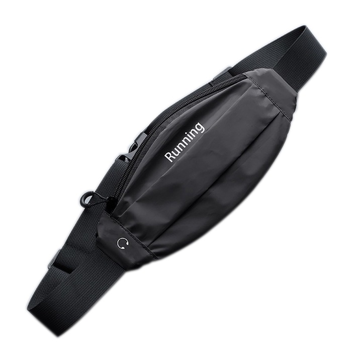 QttvbTna futótáska, könnyű, vízálló, unisex, fekete