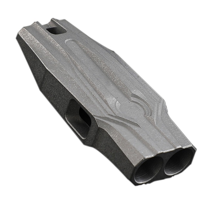 Fluier de urgenta din aliaj de titan, dublu tub, portabil, pentru camping si drumetii