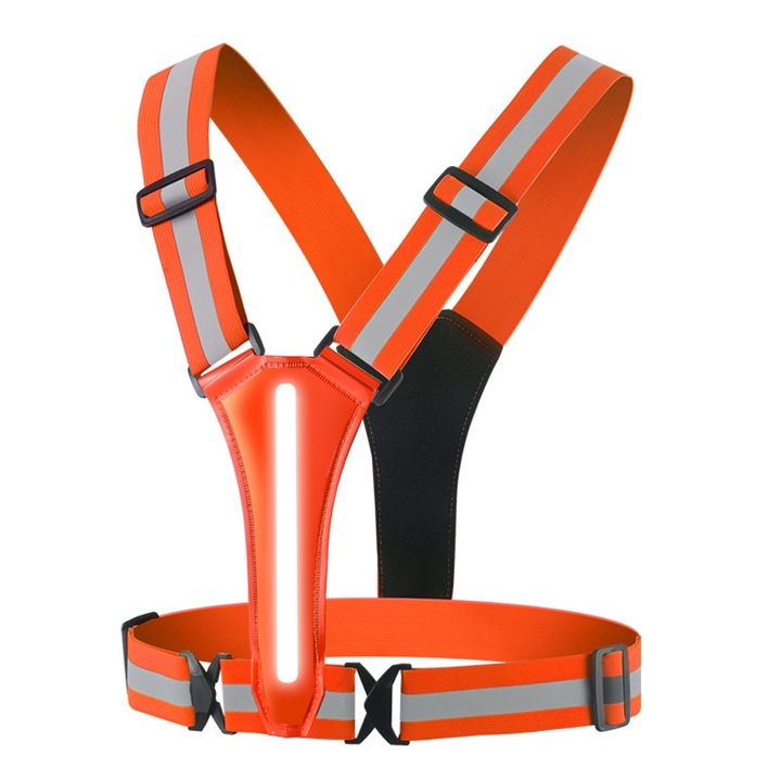 Светлоотразителна жилетка QttvbTna, регулируема, светла, оранжева