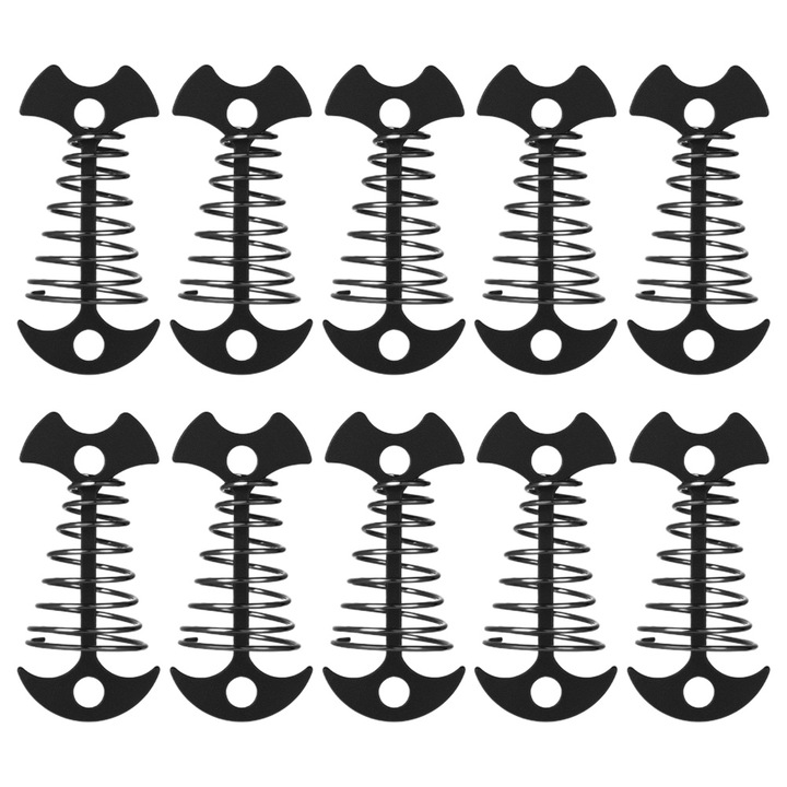 Комплект от 10 котви QttvbTna за палатки, неръждаем алуминий, регулируеми, за палуба и дървена дъска, преносим