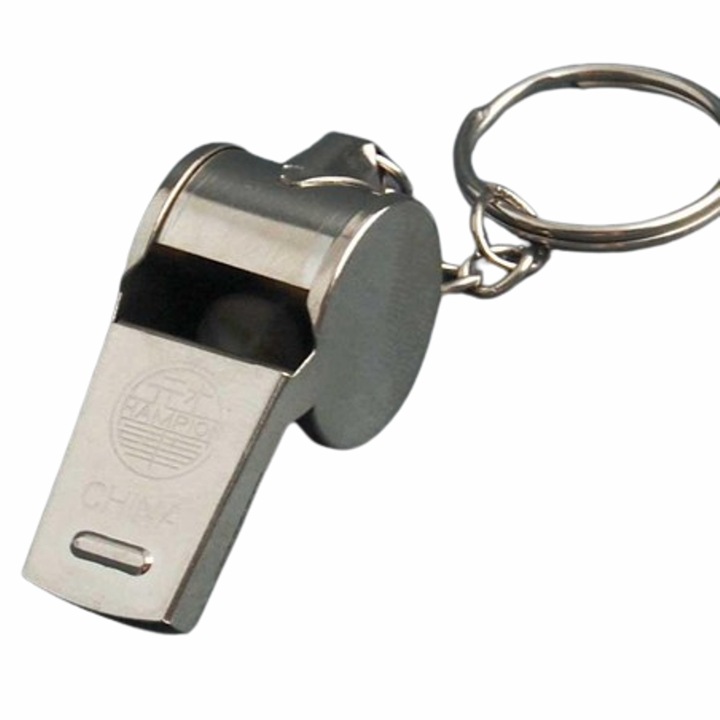 Kulcstartó síp, fém, ezüst