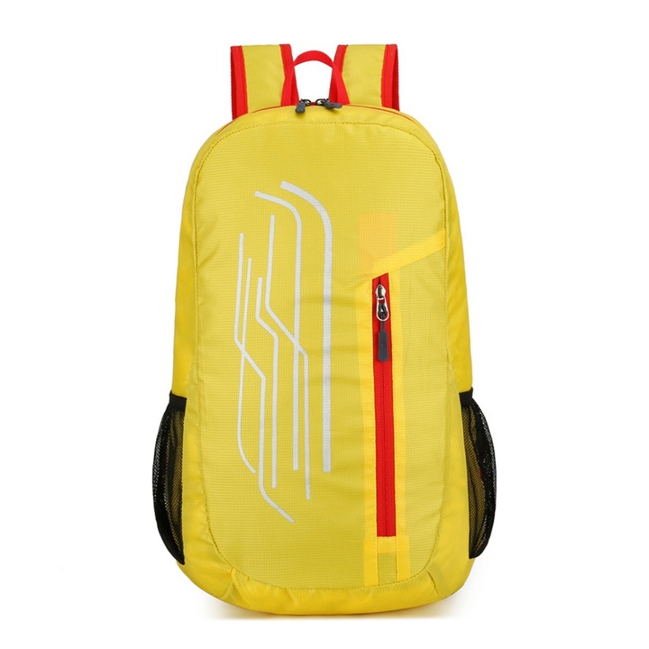 Rucsac sport pliabil, impermeabil, capacitate mare, galben