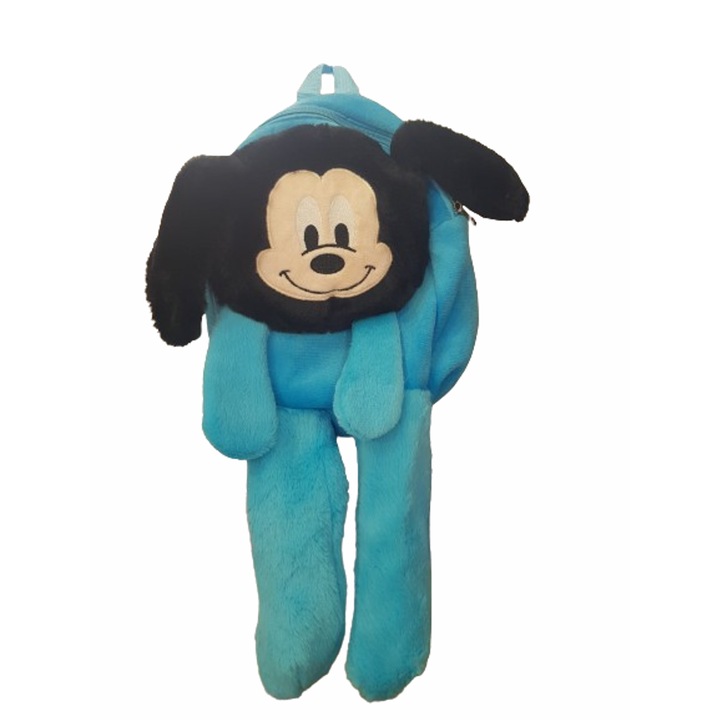 Играчка Мики, Тип раница, Плюшен, Мърдащи уши, Син