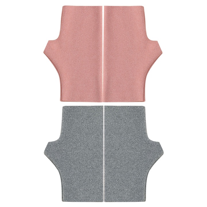 QttvbTna ръкавици без пръсти, еластични, топли, розови/сиви