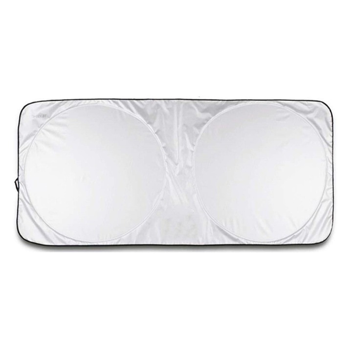 Сенник за кола QttvbTna, UV защита, Сгъваем, Сребрист, 165x94см