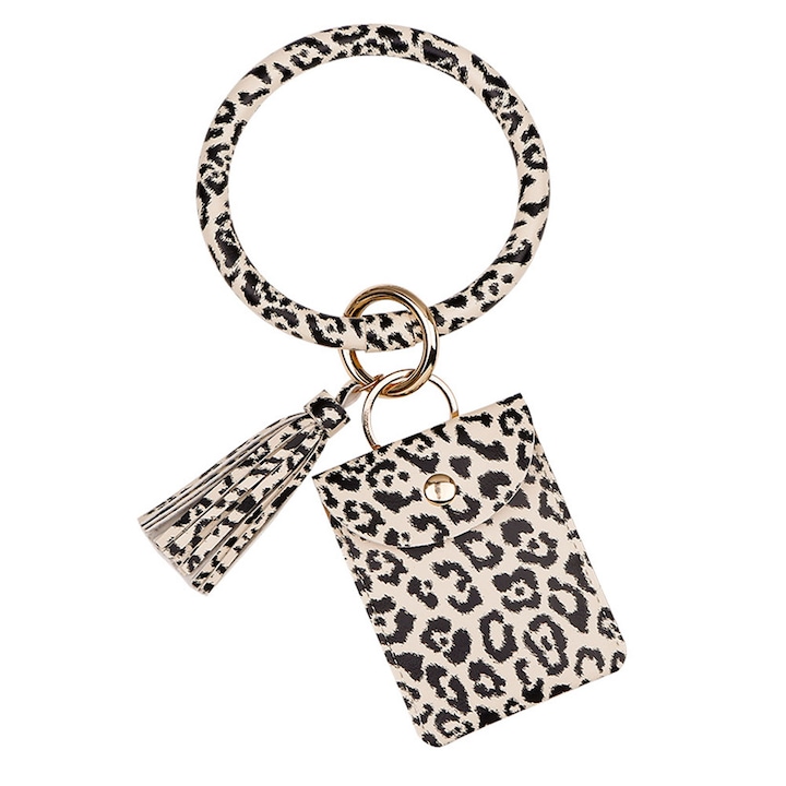 QttvbTna kulcskarkötő, PU, rojt, többszínű