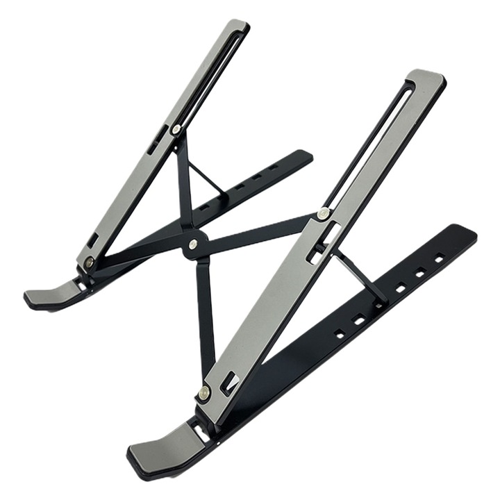 Suport laptop si tableta QttvbTna, reglabil, pliabil, aluminiu, 10-15.6 inch