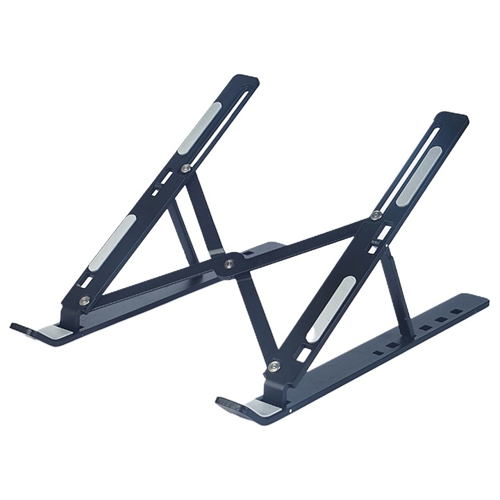 Suport pentru laptop si tableta QttvbTna, reglabil pe 6 unghiuri, pliabil, aluminiu, 10-15.6 inch
