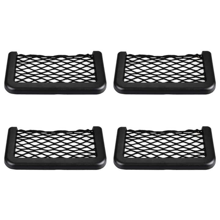 QttvbTna autós rendszerező, univerzális tartó, erős ragasztó, fekete, 4 db-os készlet