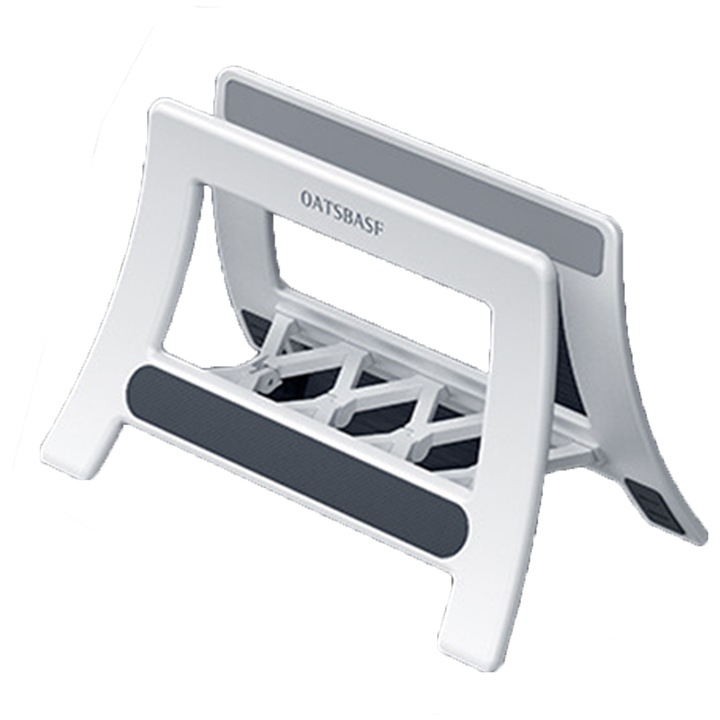 Suport vertical pentru laptop QttvbTna, suport gravitational, antiderapant, spatiu economisit, negru
