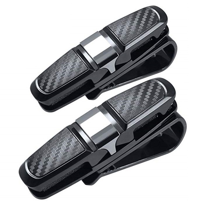 Autós szemüvegtartó QttvbTna, 180 fokkal forgatható, fekete