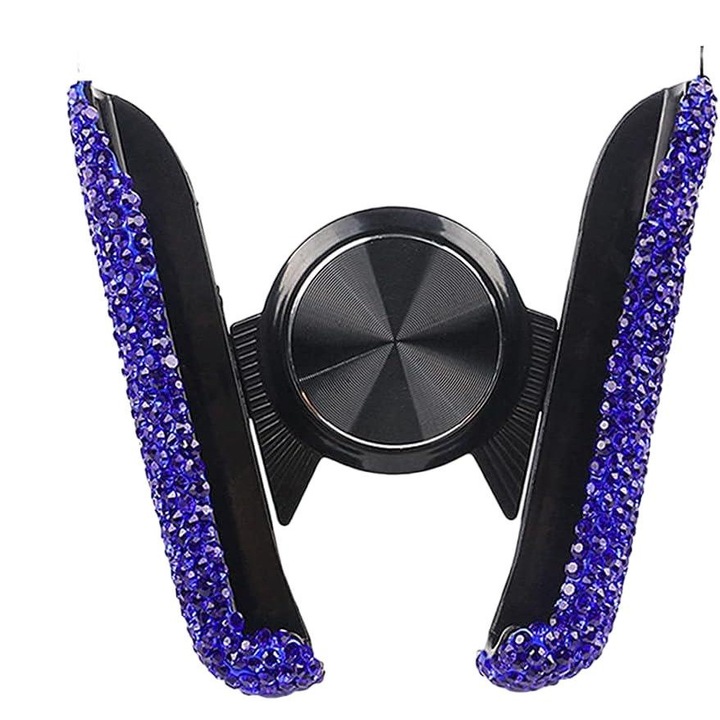 QttvbTna mini állítható telefon autós tartó, fekete/kék