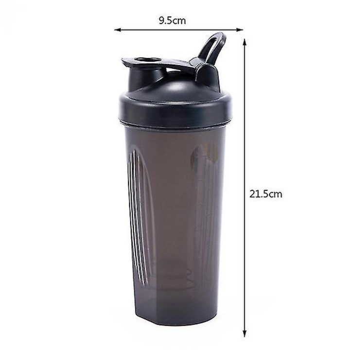 QttvbTna шейкър бутилка, 600 ml, с топка за смесване, неръждаема стомана, 9,5x7x21,5 cm